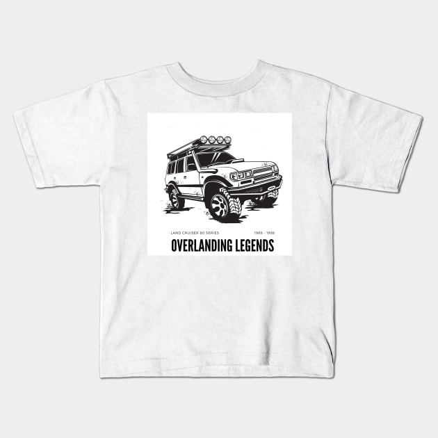 Offroad 4x4 Legends - Land cruiser 80 series Kids T-Shirt by TheMugzzShop